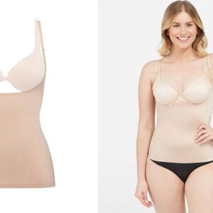 NWT Spanx 10225R Suit Your Fancy Open-Bust waist control Cami Champagne Beige